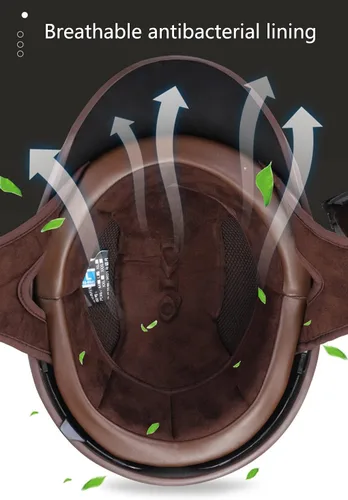 Vista 7 de Hanhua Medio casco de motocicleta para adultos, aprobado por DOT, para hombres y mujeres, estilo alemán con visera UV para scooter, ciclomotor
