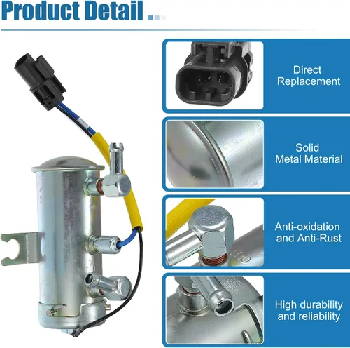 Vista 7 de X AUTOHAUX 1 Unidades 24V Universal Auto Bomba De Combustible Eléctrica Reemplazo Durable Tono Plata