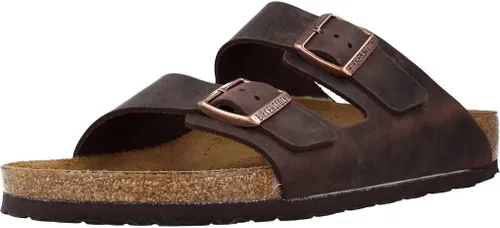 Vista 70 de Birkenstock Sandalias unisex Arizona con plantilla suave para adultos Negro (black Oiled Leather)