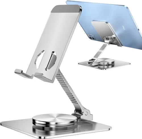 Vista 7 de Soporte de teléfono plegable giratorio para escritorio, soporte de escritorio totalmente ajustable compatible con iPhone 14, 13, 12, 11 Pro Max Xr