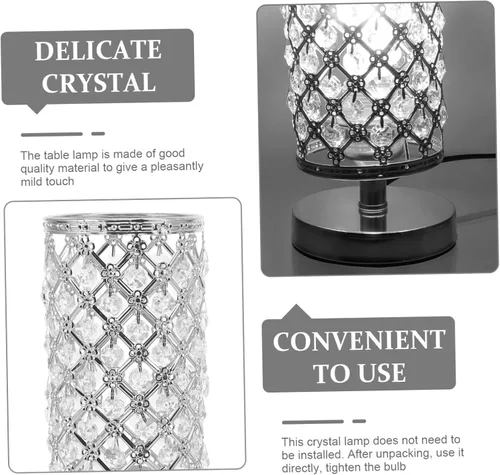 Vista 7 de DOITOOL Lámpara de escritorio de cristal única pequeña lámpara de mesa táctil para iluminación decorativa casera