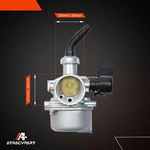 Vista 5 de Carburador PZ19 compatible con 50 cc, 70 cc, 80 cc, 90 cc, 110 cc, 125 cc, ATV Dirt Pit Bike Taotao Clone ATV Chino Quad 4 Stroke ATV Go Kart Pit