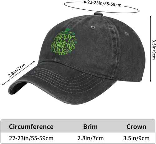 Vista 7 de Sombrero de vaquero para el día de San Patricio, unisex, clásico, ajustable, color negro