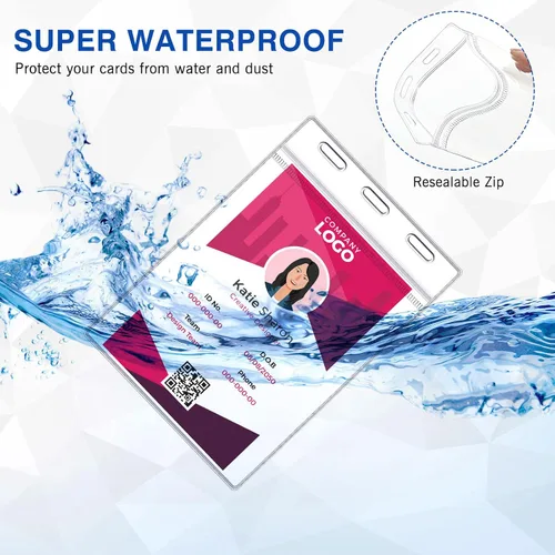Vista 5 de Patelai 50 fundas protectoras de plástico de 3 x 4 pulgadas, fundas protectoras de vinilo transparente para tarjetas de credencial, fundas