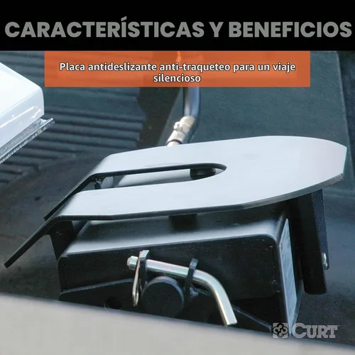 Vista 4 de CURT 16515 E16 - Cabeza de enganche de 5ª rueda solamente, requiere patas o rodillo, 16,000 libras