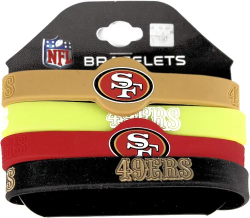 Vista 3 de Pulseras de silicona de la NFL, paquete de 4