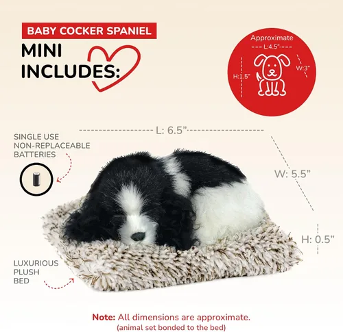 Vista 2 de Perfect Petzzz Mini Baby Cocker Spaniel, animales de peluche para niñas y niños, juguetes para perros para niños y ancianos, juguetes para mascotas
