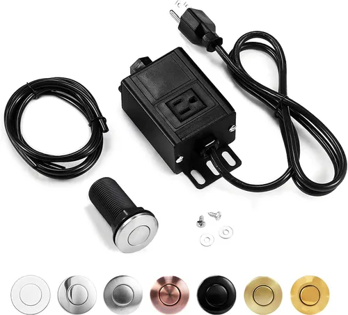 Vista 8 de CLEESINK - Kit de interruptor de aire para la parte superior del fregadero para eliminación de basura (2.5 pulgadas, negro)
