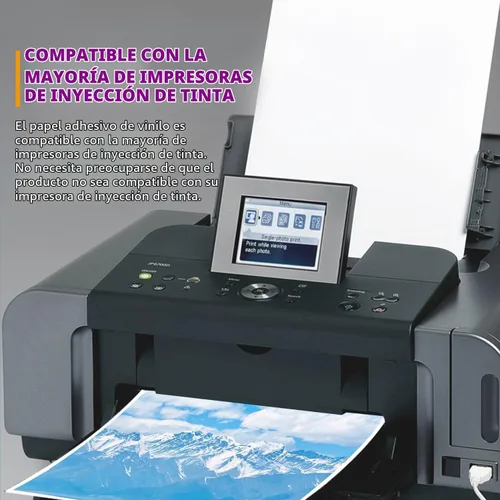 Vista 5 de Papel adhesivo de vinilo imprimible de alta calidad para impresora de inyección de tinta y láser, 100% transparente, 30 hojas autoadhesivas