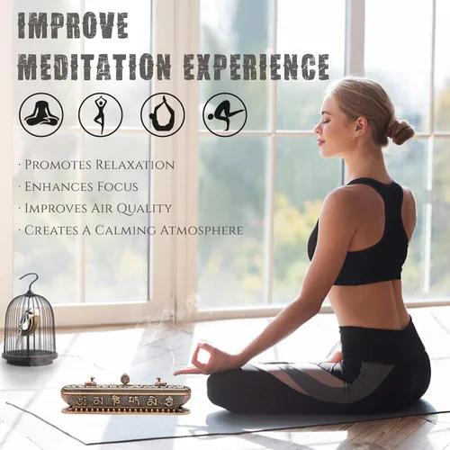Vista 5 de Soporte de incienso para palos, quemador de incienso con colector de cenizas, soporte de incienso para yoga, meditación, decoración de oficina