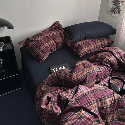 Vista 109 de mixinni Juego de funda de edredón vintage a rayas, tamaño twin, juego de ropa de cama de 3 piezas, 100% algodón lavado, suave y transpirable, funda