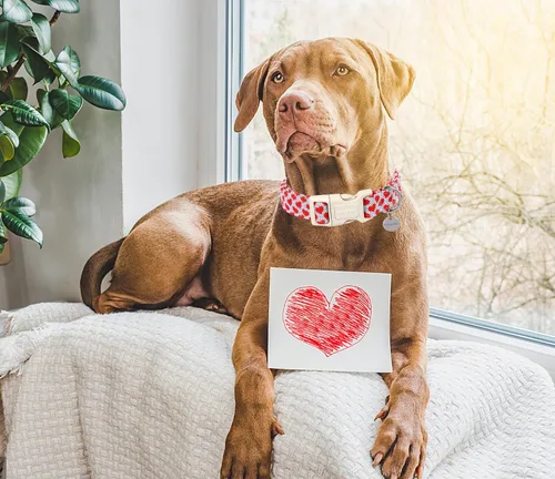 Vista 140 de DOGWONG Collar para perro de San Valentín, collar ajustable de algodón con corazón de caramelo azul, perfecto para perros pequeños a medianos