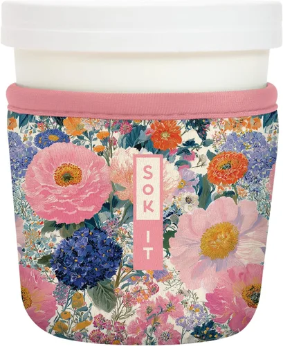 Vista 148 de Sok It IceCreamSok Cubierta de Neopreno Aislante (Floral Abstracto, Pintas de Helado Rectas)
