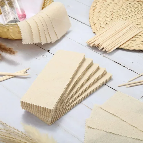 Vista 4 de Loopeer 300 tiras de cera facial de muselina natural, depilación, cejas, precortadas, para el cuerpo, de algodón, para mujeres y hombres