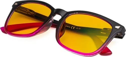 Vista 35 de Gafas de lectura cuadradas de gran tamaño con bloqueo de luz azul para mujeres y hombres