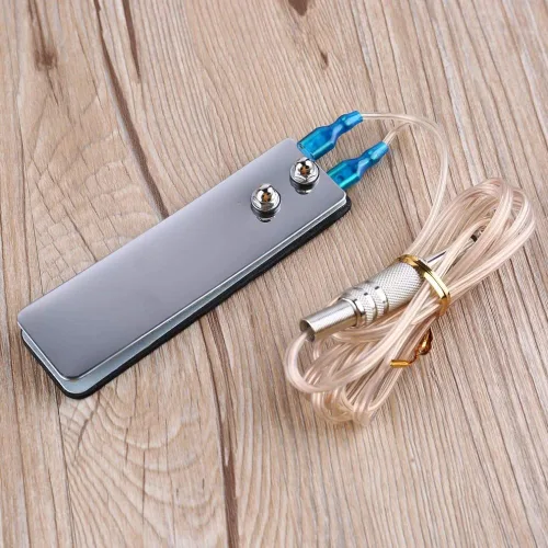 Vista 6 de Paquete de 2 interruptores de pedal de pie de tatuaje con cable de enchufe de 1/4 de pulgada de 0.25 in / 6.35mm, cable de acero inoxidable, fuente