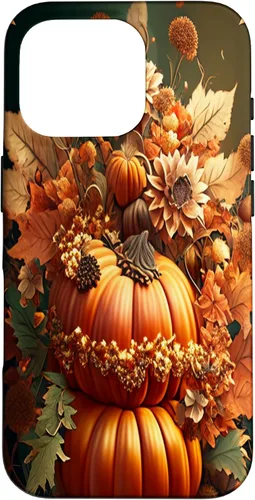 Vista 20 de iPhone 16 Vintage hojas caídas otoño calabaza especia feliz otoño caso