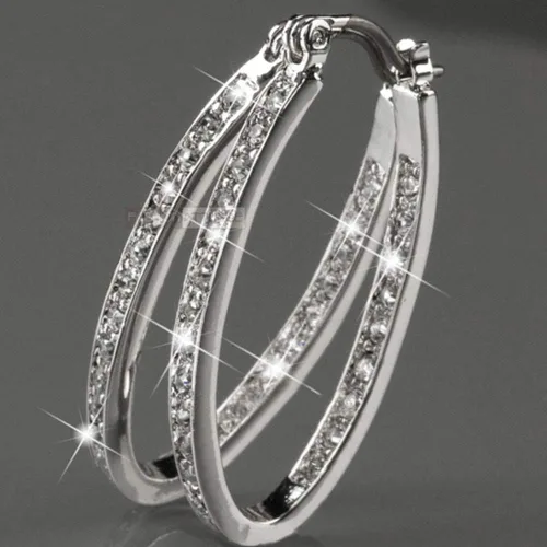 Vista 5 de SEniutarm - Pendientes para mujer diseño de mamá y mujer con incrustaciones de diamantes de imitación