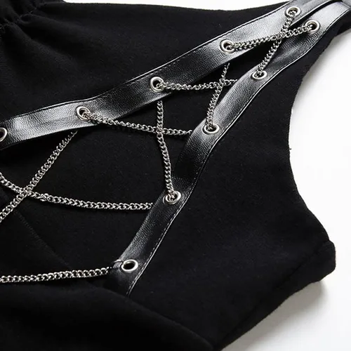 Vista 4 de Punk Dress for Women Strap Style Sleeveless Off Shoulder Dress Halloween Ren Fair Renaissance Costume Elegant Dress