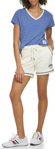 Vista 4 de Tommy Hilfiger Camiseta de rayas con dobladillo de cola de camisa para mujer