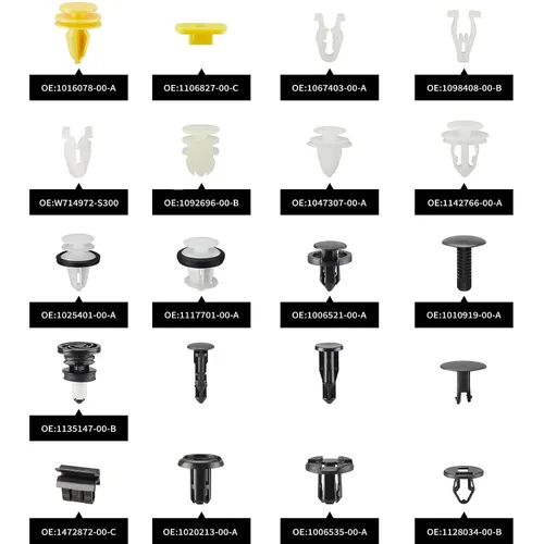 Vista 3 de 70 piezas de clips Tesla, clips de parachoques Tesla, clips de forro de guardabarros Tesla, retenedores de empuje con rivets, 20 tamaños populares