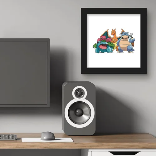 Vista 6 de Gallery Pops Pokemon - Blastoise, Charizard, arte de pared Venusaur, versión enmarcada negra, 12 x 12 pulgadas