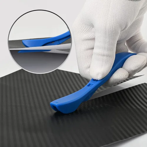 Vista 4 de EHDIS Cortador de papel de regalo, 2 paquetes de cortador de papel de regalo de Navidad, cortador de rollo de papel deslizante para vacaciones, Azul