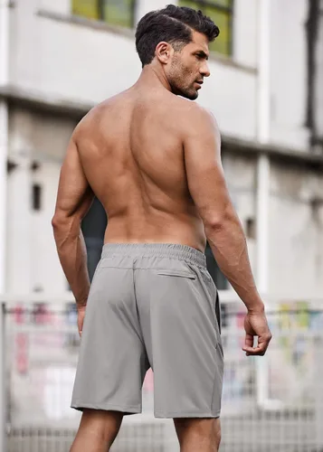 Vista 3 de COOFANDY Pantalones cortos de entrenamiento de gimnasio para hombre de 7 pulgadas, paquete de 2 pantalones cortos deportivos de secado rápido