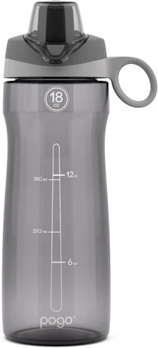 Vista 21 de Pogo Botella de agua de plástico tritán sin bisfenol A con tapa con pico de 18 onzas, color azul