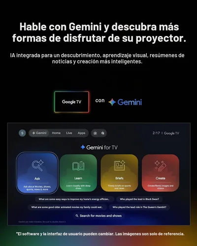 Vista 6 de Aurzen Proyector EAZZE D1 MAX 1000 ANSI Google TV con soporte 4K y MEMC