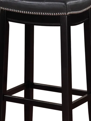 Vista 22 de Linon Claridge Taburete de bar, de 32 pulgadas., Madera, Negro