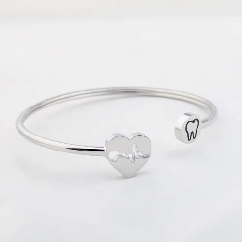 Vista 3 de WUSUANED Pulsera de collar de dentista, higienista dental, regalo de joyería para asistente dental, higienista dental, Acero inoxidable