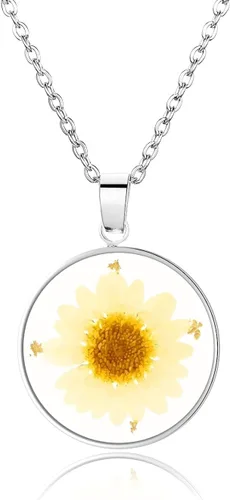 Vista 58 de Pressed Flower Necklace Gift for Women Personalized Handmade Necklaces Birth Flower Necklace