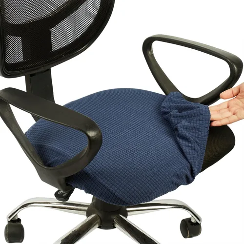 Vista 18 de Melaluxe - Funda elástica de jacquard para silla de oficina, funda extraíble y lavable para silla de escritorio, cubierta giratoria para asiento