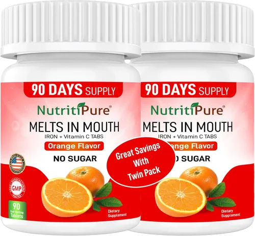 Vista 12 de Hierro masticable 65 mg con vitamina C, sin azúcar, 60