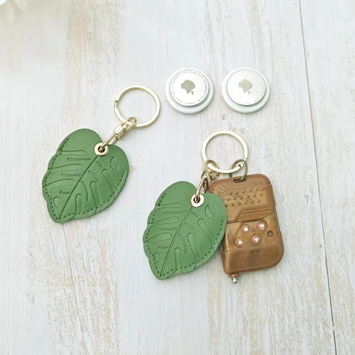 Vista 9 de CATCH ON Paquete de 2 fundas de cuero para Airtag para llavero, bonitos accesorios Kawaii adecuados para Airtag
