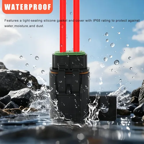 Vista 6 de Zhushan Juego de 6 portafusibles en línea 12V a prueba de agua – Portafusibles de cuchilla ATO/ATC de 12AWG con cubierta – Juego de fusibles