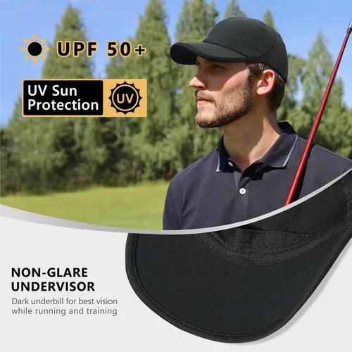 Vista 2 de GADIEMKENSD Sombrero de correr de rendimiento, tela elástica con malla ventilada para entrenamientos al aire libre