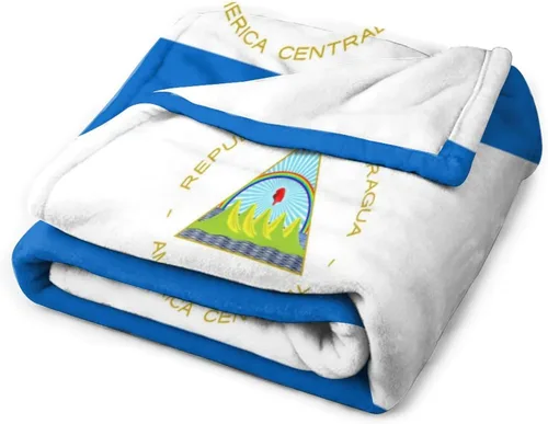 Vista 3 de Manta con la bandera de Nicaragua, manta suave y ligera, colcha duradera para decoración del hogar, manta de sofá de 30 x 40 pulgadas