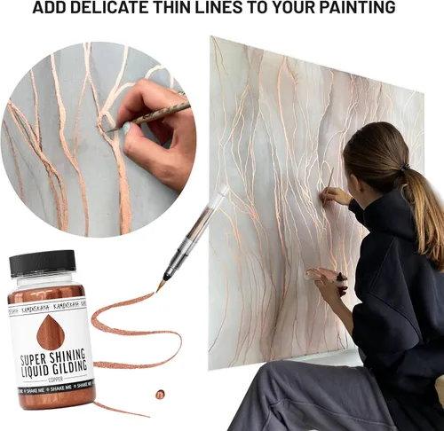 Vista 7 de KAMENSKAYA Pintura de Hoja de Oro Líquida - Pintura de Hoja de Oro Líquida de Secado Rápido de Base Alcohólica, Oro Brillante, 0.68 fl oz (20 ml)