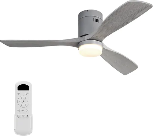 Vista 20 de Sofucor - Ventilador de techo de 52 pulgadas sin luces, moderno, de madera maciza, con control remoto, 5000 CFM de alto flujo de aire, motor CC