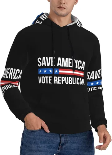 Vista 2 de KADEUX Save America Vote Republicano Sudaderas Hombres Mujeres Sudaderas Unisex Sudadera con capucha