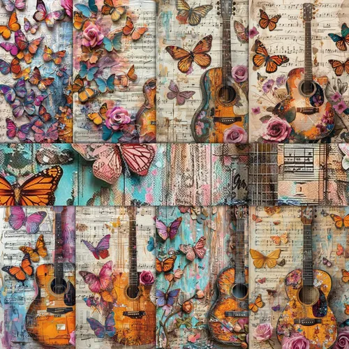 Vista 11 de PRSTINCOL Papel para álbum de recortes, 16 hojas de 6 x 6 pulgadas, suministros de álbum de recortes de estilo de ventana azul, papel de decoupage