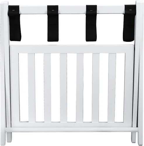 Vista 2 de MISC Estante de equipaje de hotel blanco para habitación de invitados plegable Maleta Rack plegable Carry On Holder Dormitorio de madera resistente