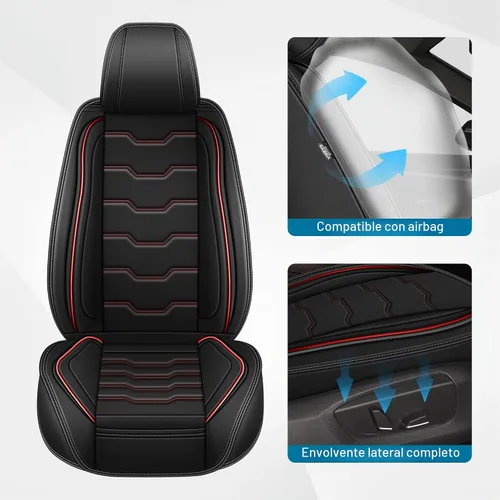 Vista 6 de DISUTOGO - Fundas de asiento para Dodge Charger 2007-2026 (5 asientos, línea roja)