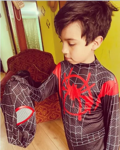 Vista 7 de SAGUES Disfraz de Halloween para niños, traje de superhéroe para cosplay