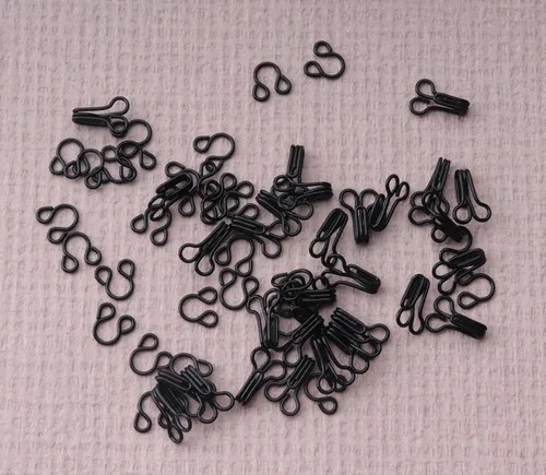 Vista 2 de sowaka 30 pares de ganchos de costura y cierres de ojos pequeños de metal de 0.7 in para sujetadores de ropa, pantalones, faldas, pantalones de Negro