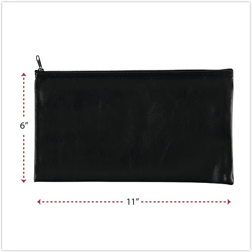 Vista 3 de Universal Carterasestuches con cremallera, cuero sintético Pu, 11 x 6, negro, paquete de 2