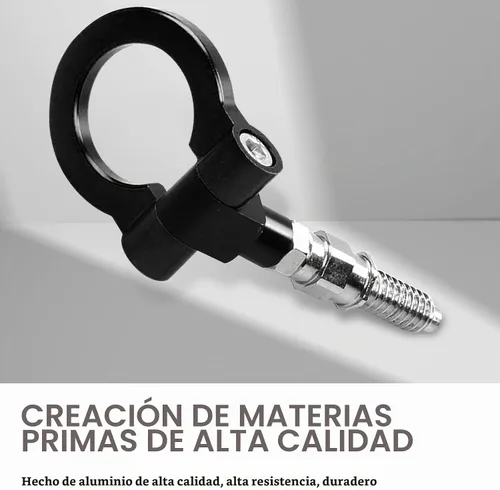 Vista 3 de Gancho de remolque para parachoques delantero del coche, especificaciones de rosca europea, anillo de remolque de estilo de carreras