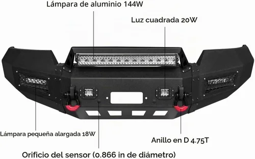 Vista 6 de Vijay Parachoques delantero y trasero se ajusta a Ford F150 2006-2008 con placa de cabrestante y luces
